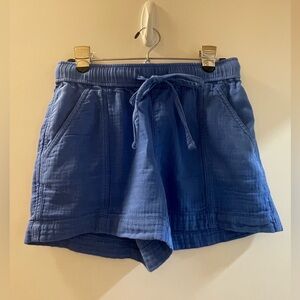 LOFT Blue Drawstring Crinkled Shorts / Size: XS